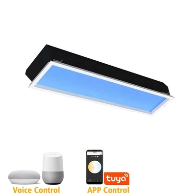 주문 스마트 LED 가짜 천장 스카이라이트 – 1ft x 4ft 패널, 80W 에너지 효율, 튜닝 가능한 백색광 (2100K-7800K), Tuya, Google Assistant, Zigbee & DALI-2와 호환 온라인 제조