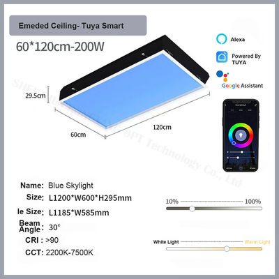 주문 Tuya Remote Controller Faux Skylight Panels L1200 W600 H295mm CCT 2100K 7500K Ideal for Commercial Spaces and Office Lighting Solutions 온라인 제조