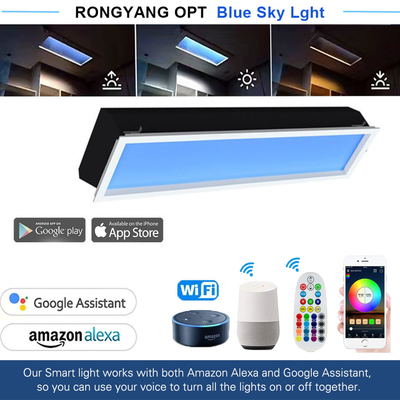 Tuya 통제 8000lm 인공적인 일광 패널, 200W LED 하늘 천장판 빛