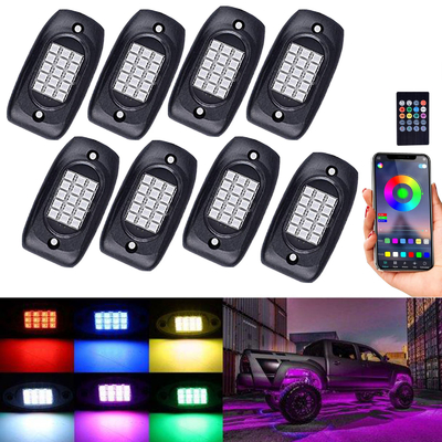다 색깔 LED RGB 바위 빛 IP68는 음악 형태를 가진 12V를 방수 처리합니다