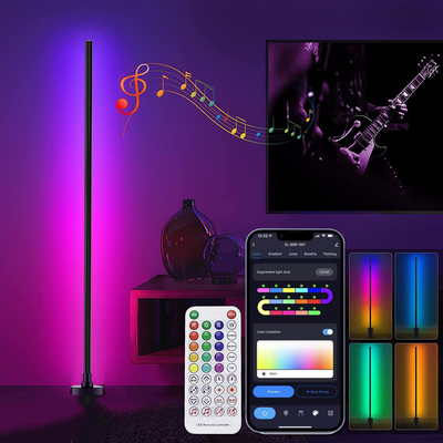 원격 제어 LED RGB 코너 플로어 램프 색상 변경 AC85V-265V