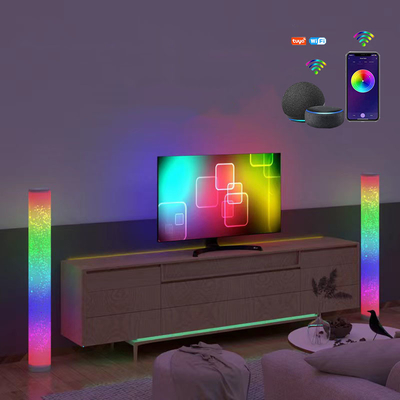 알루미늄 디밍 가능 RGB 코너 플로어 램프 똑똑한 App 통제 1600만 색깔