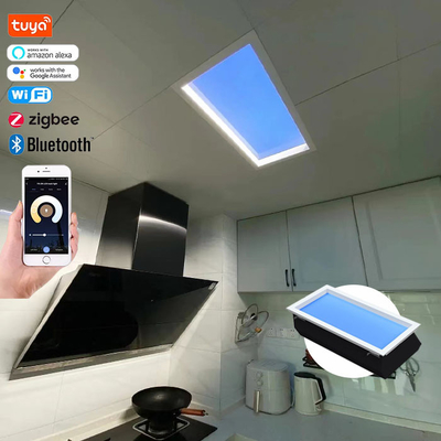 현명한 와이파이는 가짜 인조 채광창 천장 패널 50W 24시간 주기 조명 DIY RGB 알렉사를 이끌었습니다